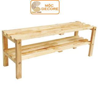 Kệ Để Giày Dép Trẻ Em 2 Tầng Bằng Gỗ Cao Su Bền Đẹp - Thương Hiệu Gỗ Đức Thành 48371K