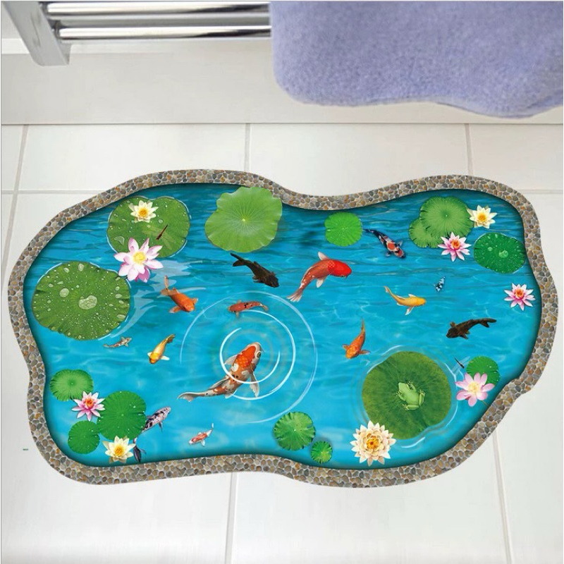 Decal dán tường dán nền nhà bể cá decor trang trí nhà cửa