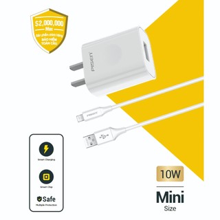 Combo sạc pisen usb charger 2a - + cáp usb a to l - hàng chính hãng