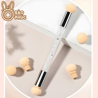Cọ mút dặm - Cọ mút dặm thân đá - Mút dặm ombre 2 đầu cán đá sang chảnh - Cọ dặm ombre cán đá
