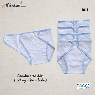 Set 5 tã dán sơ sinh, thương hiệu MINTUU, chất liệu vải 100% cotton - 1011 - 1021