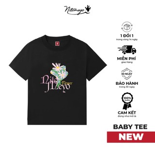 Áo thun nữ trơn cổ tròn ngắn tay, thoáng khí, thấm hút, nhanh khô baby tee nitomeyo daisy