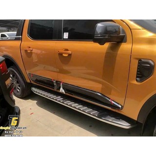 Bộ 4 ốp nẹp sườn nhựa đen bản to xe ford ranger phom mới 2023