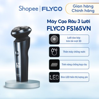 Máy Cạo Râu Flyco 3 Lưỡi Kép FS165VN Thân Máy Kháng Nước Sạc Nhanh 1 Giờ - Hàng Chính Hãng