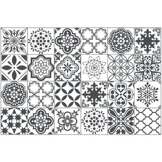 Decal dán bếp gạch bông đen dịu - kích thước: cm