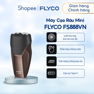 Máy Cạo Râu Mini Flyco 2 Lưỡi Kép Thân Máy Kháng Nước Sạc Nhanh 1 Giờ FS888VN Hàng Chính Hãng