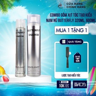 Gôm xịt tóc tạo kiểu Butterfly Shadow chính hãng, giữ nếp tóc nam nữ 150ml, 320ml, 600ml