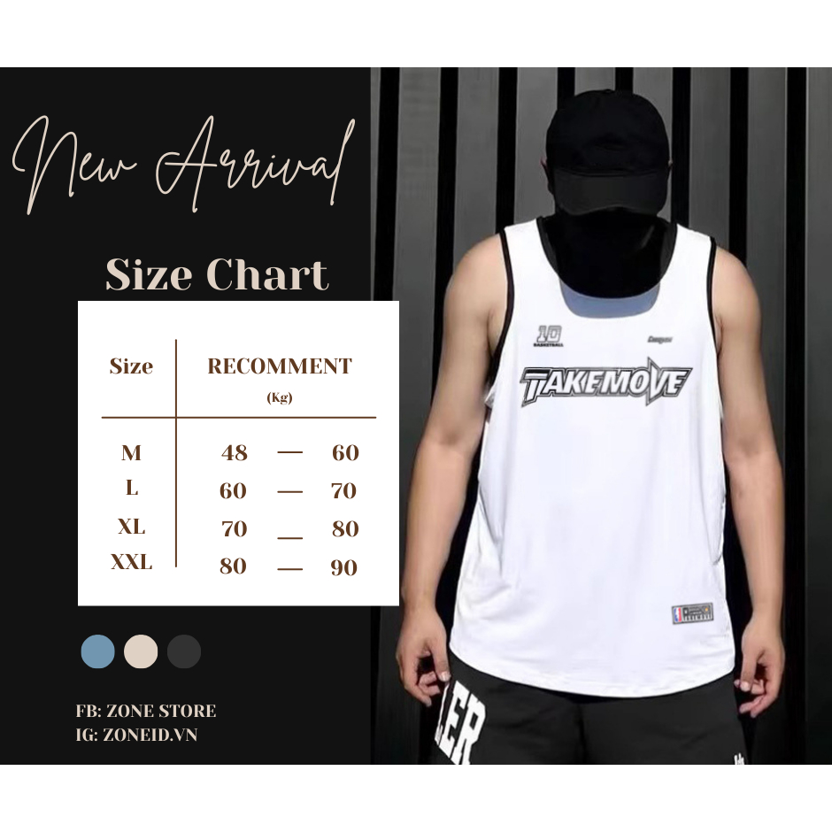 Áo thể thao, áo bóng rổ, tanktop, jersey TakeMove chính hãng - Basketball Clothing thấm hút mồ hôi