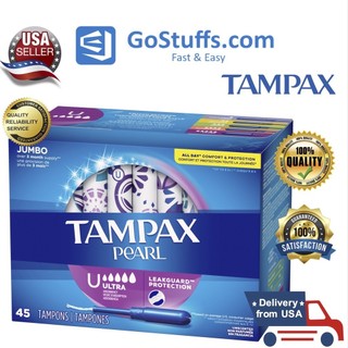 [Hàng Mỹ] Băng vệ sinh dạng ống Tampon siêu thấm loại 5 giọt Tampax Pearl Ultra