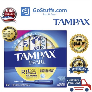 [Hàng Mỹ] Băng vệ sinh dạng ống Tampon siêu thấm Tampax Pearl Regular hộp 50 miếng