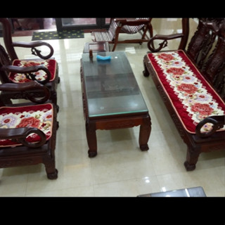 Bộ 3 tấm thảm ghế gỗ đệm ghế (gồm 1 tấm dài và 2 tấm ngắn) nệm ghế nhung cao cấp 1m6,5 x 55cm có kèm ảnh thật