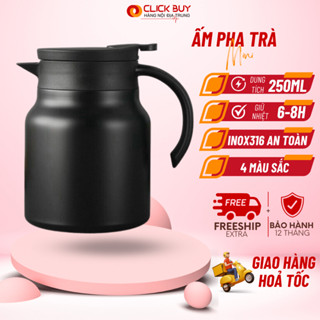 Ấm pha trà giữ nhiệt inox 316 dung tích 1 lít cao cấp - Ca nước giữ nhiệt đựng nước nóng