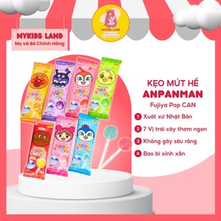 1 cây kẹo mút chú hề anpanman fujiya pop can vị trái cây nhật bản không sâu răng cho bé