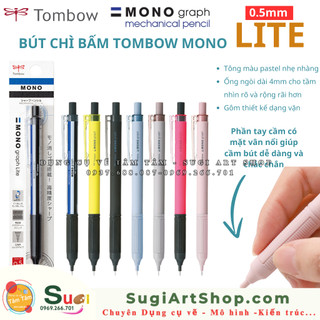 [ TÂM TÂM ] Bút Chì Bấm Tombow Mono Lite 0.5mm,có đệm tay mã DPA-122