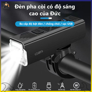 Đèn còi xe đạp | Đèn xe đạp siêu sáng kết hợp còi 5 kiểu chuông, Đèn chống nước, sạc USB