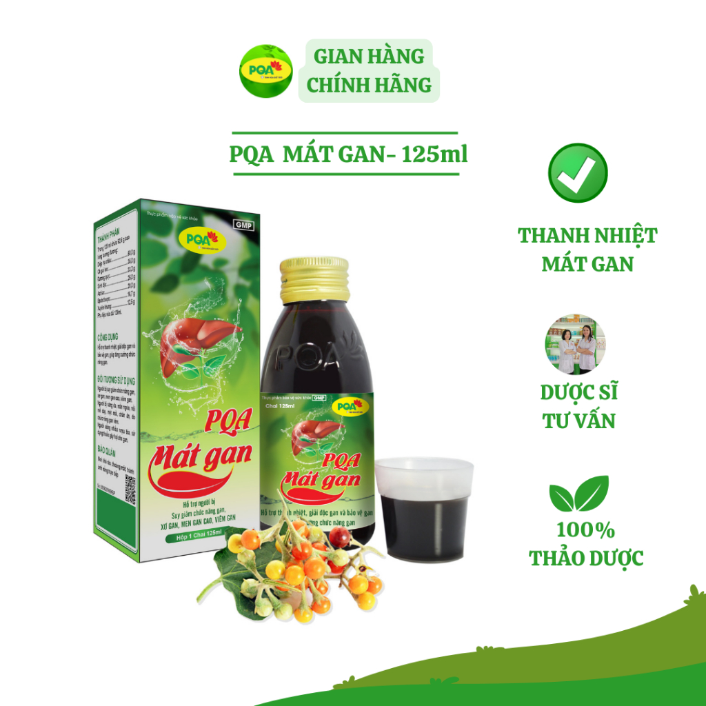 PQA Mát Gan giúp mát gan, thanh nhiệt giải độc- chai 125ml