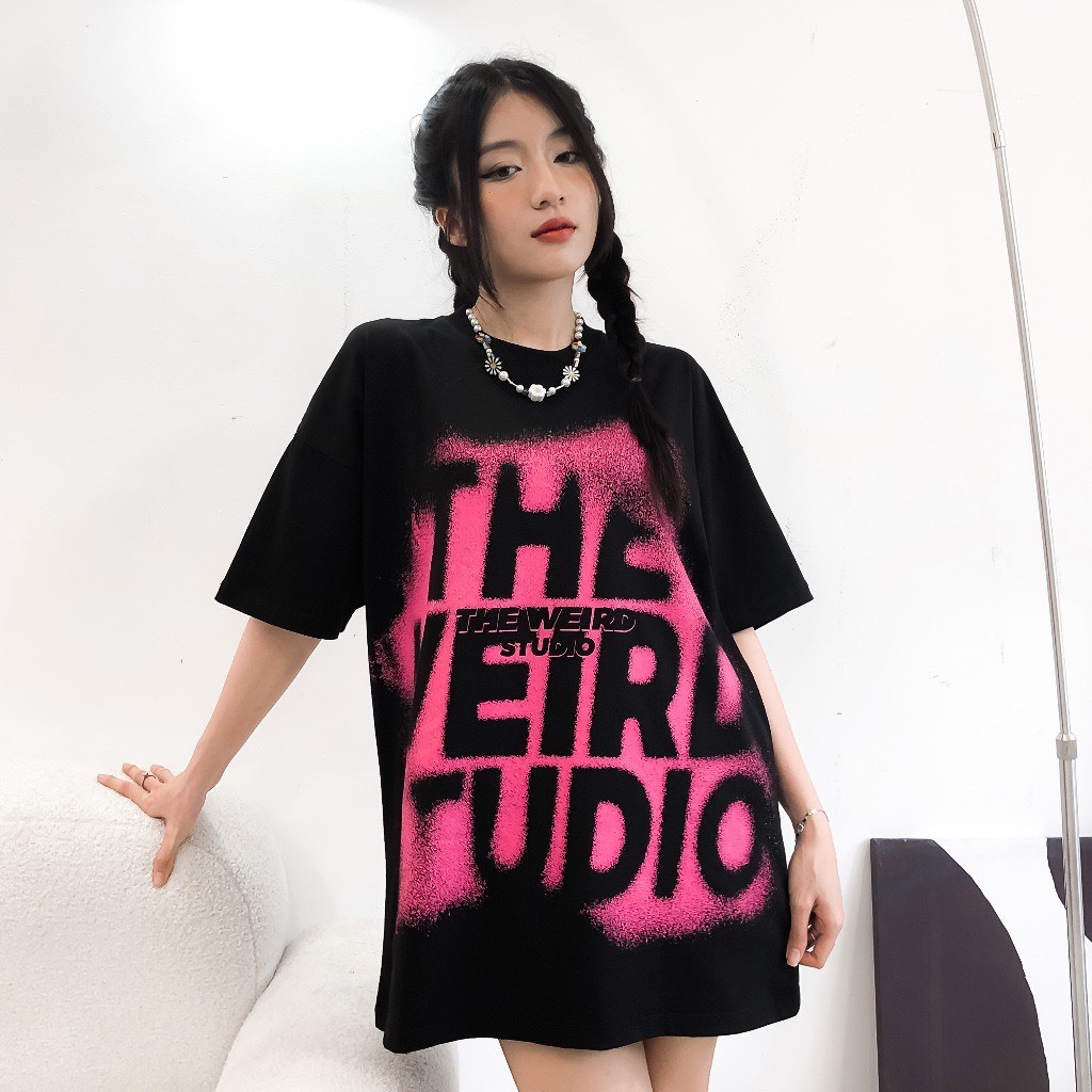 Áo thun nữ tay lỡ chất cotton su in chữ WEIRD phong cách Hàn Quốc CAMASTORE M1513