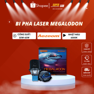  Đèn Bi Laser Megalodon Aozoom Tăng Sáng Siêu Khủng Cho Ô Tô Khả Năng Chiếu Xa Tới 1200m 