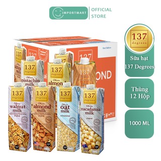 Thùng Sữa Hạt Nguyên Chất 137 Degrees Thái Lan 1000ml x 12 Hộp