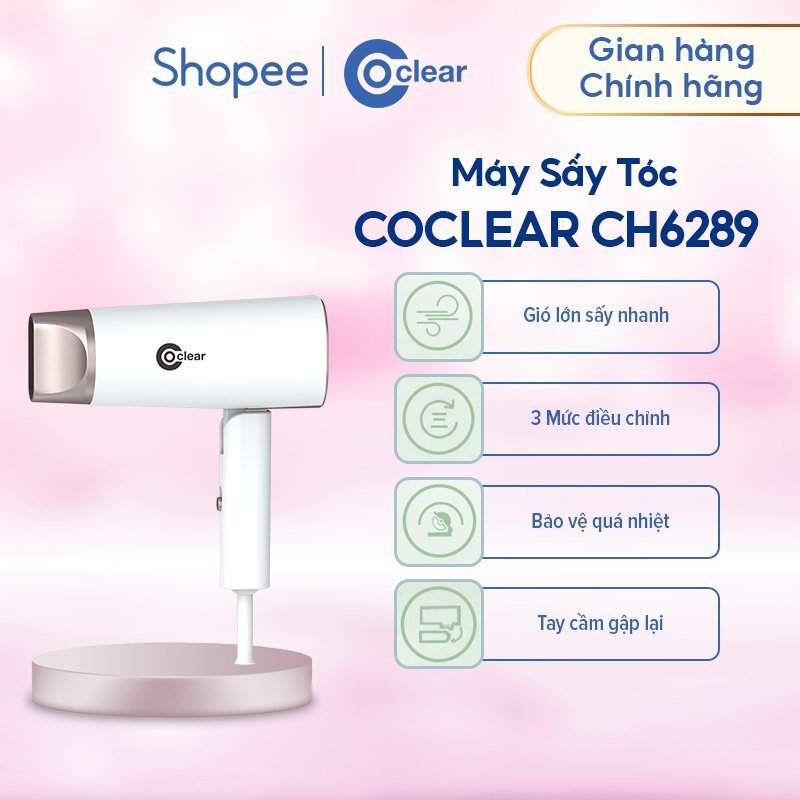 Máy Sấy Tóc Coclear CH6289 (1800W) Chế Độ Sấy Mát Bảo Vệ Tóc - Hàng Chính Hãng