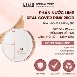 Phấn Nước Kiềm Dầu 20gr LIME Real Cover Pink Cushion Chống Nắng SPF50+ PA+++ Che Phủ Tốt _ Cushion cho da dầu mụn