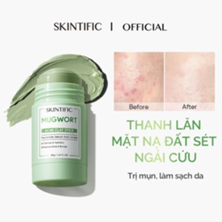 Thanh lăn mặt nạ đất sét ngải cứu cải thiện vấn đề mụn SKINTIFIC 40g