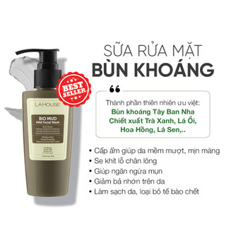  Sữa rửa mặt bùn khoáng loại bỏ tế bào da chết Lá House Bio Mud Mild Facial Wash 50ml 150ml 