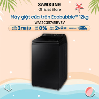 [NHẬP ELSS257DA giảm 12%] Máy giặt Samsung Inverter 12 kg WA12CG5745BVSV - Giao lắp 0đ nội thành 17/7-17/8