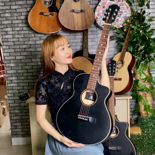 Đàn guitar mini Size 3/4 cao 96cm SV-A1MIN acoustic dây sắt có ty chỉnh - Tặng 8 phụ kiện