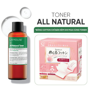Bộ sản phẩm dưỡng da LÁ HOUSE gồm Toner Lá Care All Natural,Bông tẩy trang