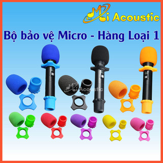 Bộ mút bọc đầu micro, vòng chống lăn, đuôi chụp bảo vệ mic karaoke - hàng loại 1