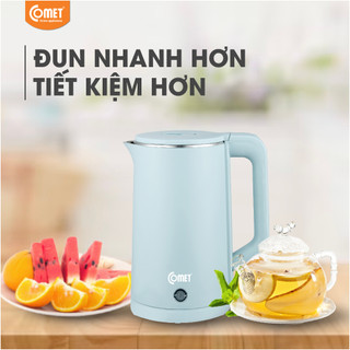 Bình đun siêu tốc 2 lớp inox & nhựa 1.8l comet - cm8226
