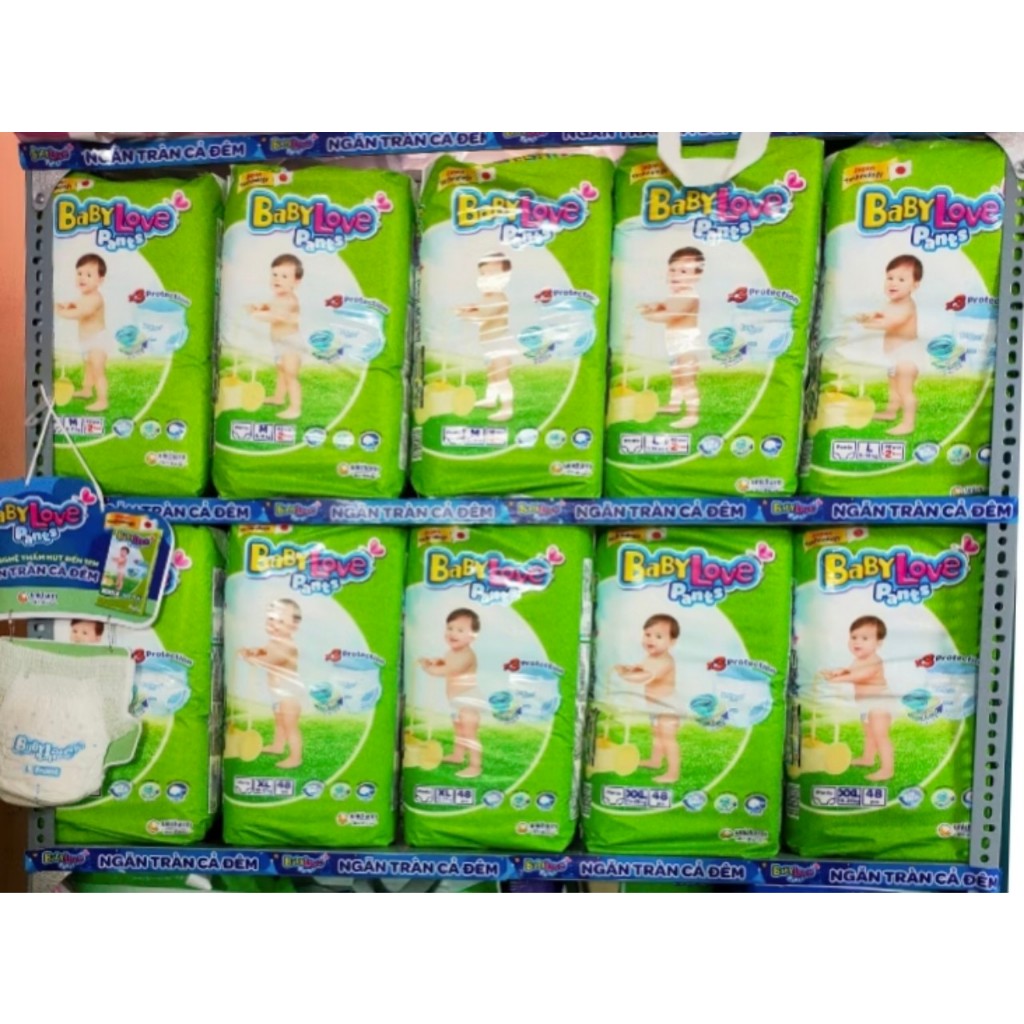 {TẶNG 4 MIẾNG / 2 MIẾNG TÙY SIZE} - TÃ QUẦN BABY LOVE M50+2/ L50+4/ XL48+4/ XXL48+4, 3X 33+2, 4X 33+