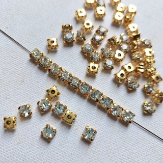 100 Viên Đá Lấp Lánh💎Đế Chấu Phẳng & Lỗ Xỏ