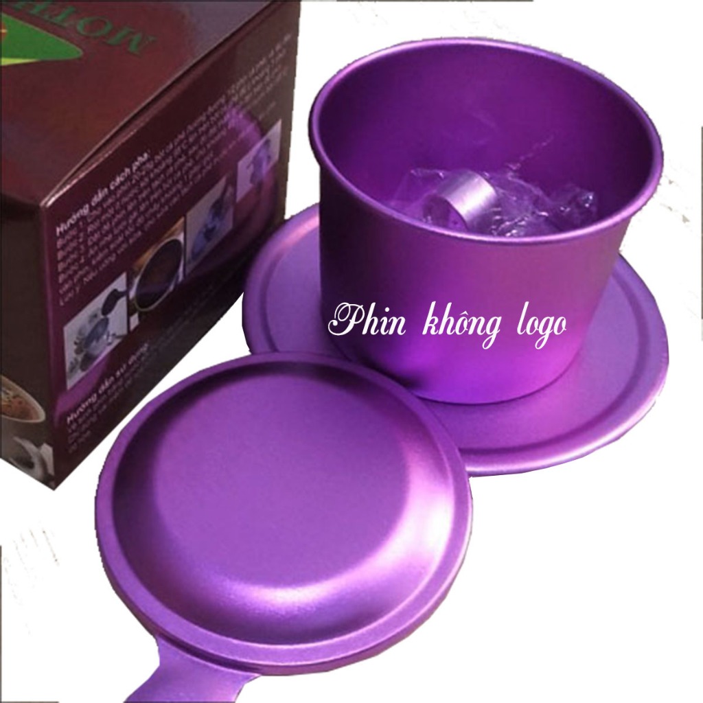 Phin cà phê màu tím - Phin nhôm anode không logo