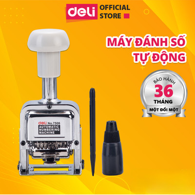 [CHÍNH HÃNG] Dấu Nhảy Số Tự Động 6 Số DELI Đóng Số Thứ Tự, Dấu Nhảy Số Kim Loại Thiết Bị Văn Phòng