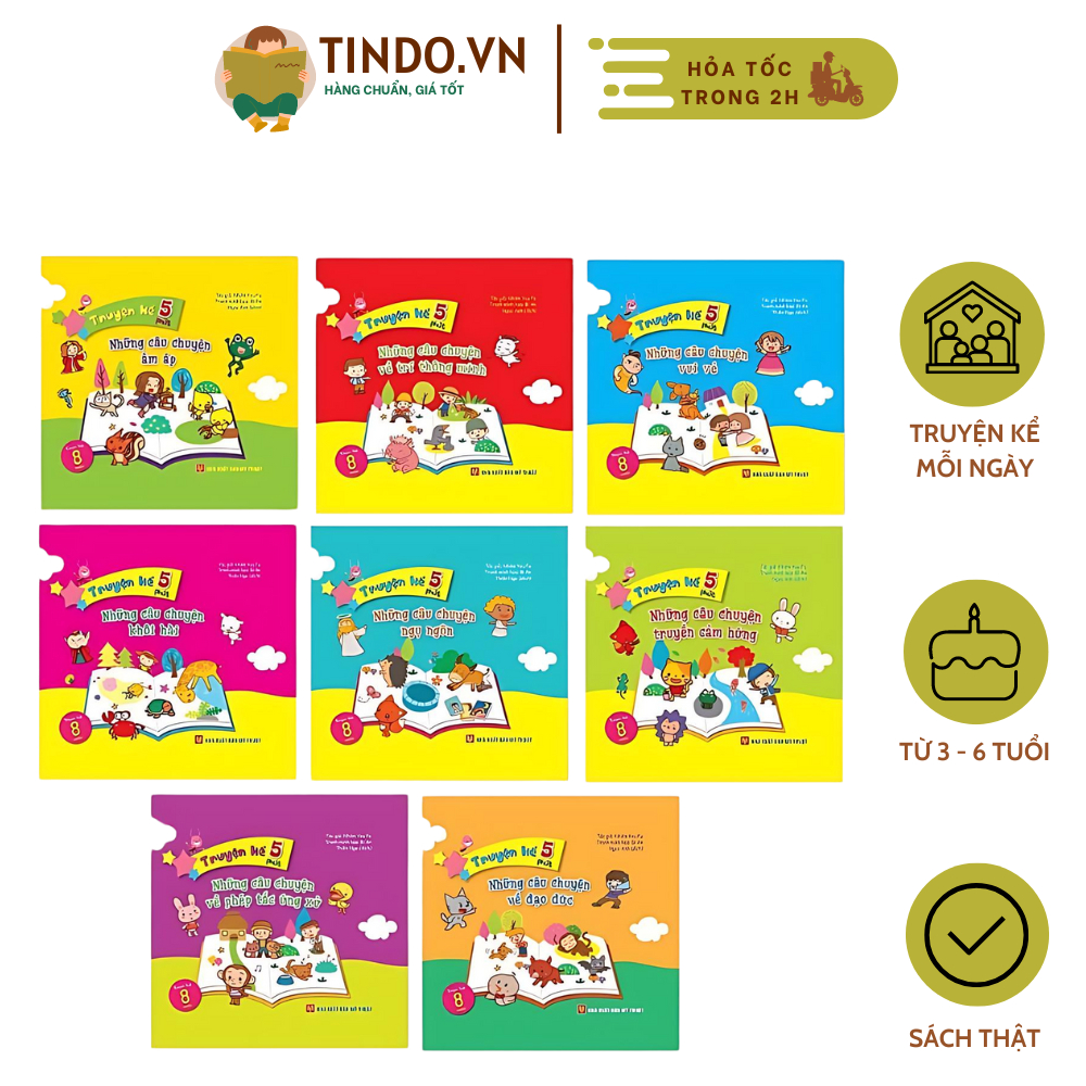 Sách - Combo 8 Cuốn Truyện Kể 5 Phút Cho Bé - Truyện Kể Cho Bé Mầm Non