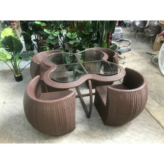 Bàn ghế sân vườn sofa nữa trứng cao cấp healhomes/bảo hành 2 năm