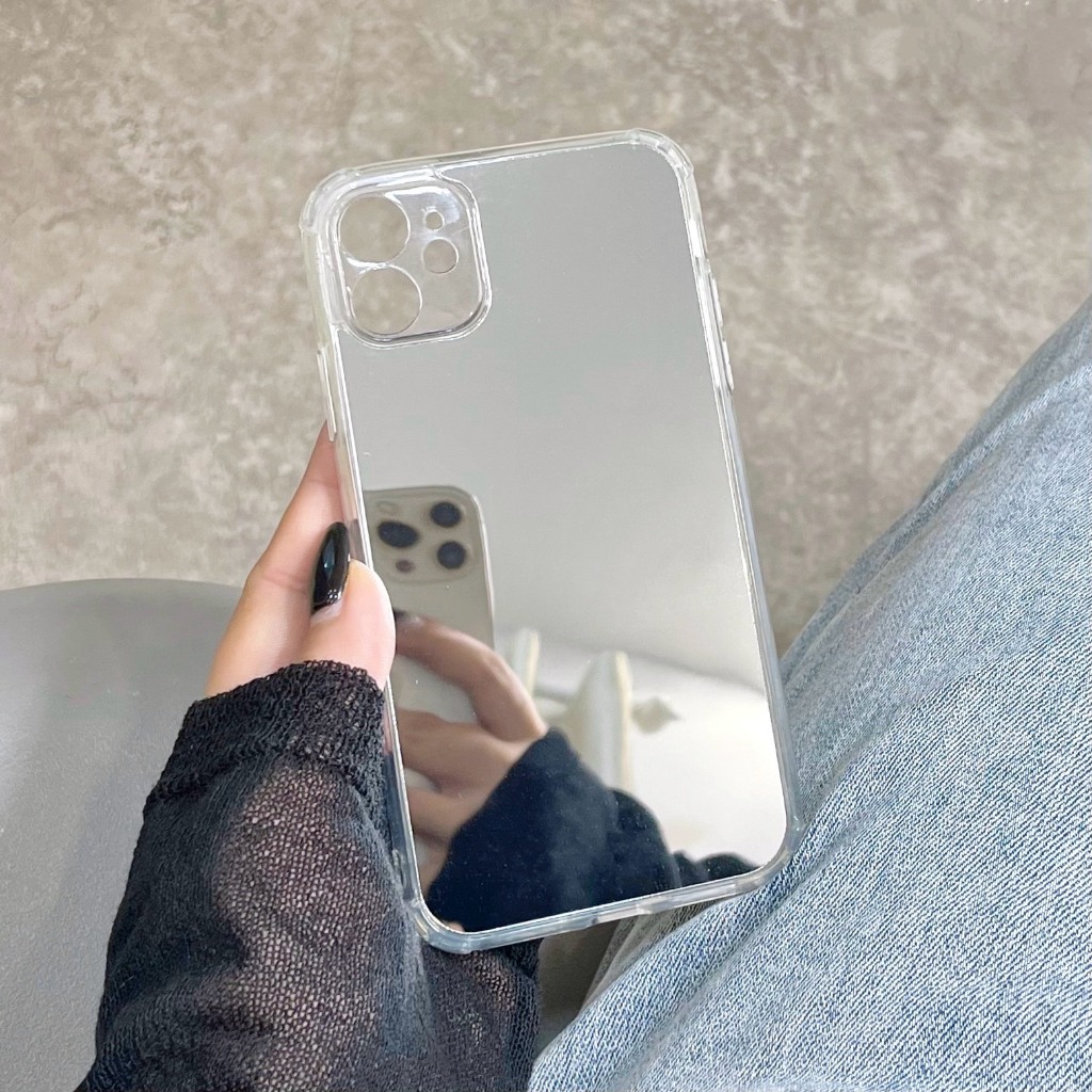 [ Iphone 11 ] Ốp Lưng Gương Silicon Chống Sốc