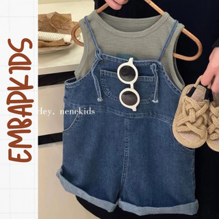 Quần Yếm Em Bap Oder , quần yếm denim ngắn dáng rộng phong cách hàn quốc cho bé gái