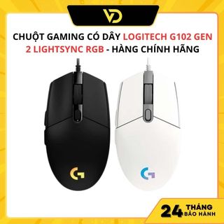 Chuột gaming có dây logitech g102 gen 2 lightsync rgb - hàng chính hãng