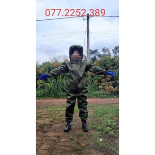 BỘ QUẦN ÁO BẮT ONG ĐẤT.ONG MẮT TRÂU KA KI DẦY LOẠI ĐẸP,DAI BỀN