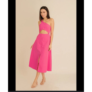 Đầm Hồng khoét eo sz S, new 99%