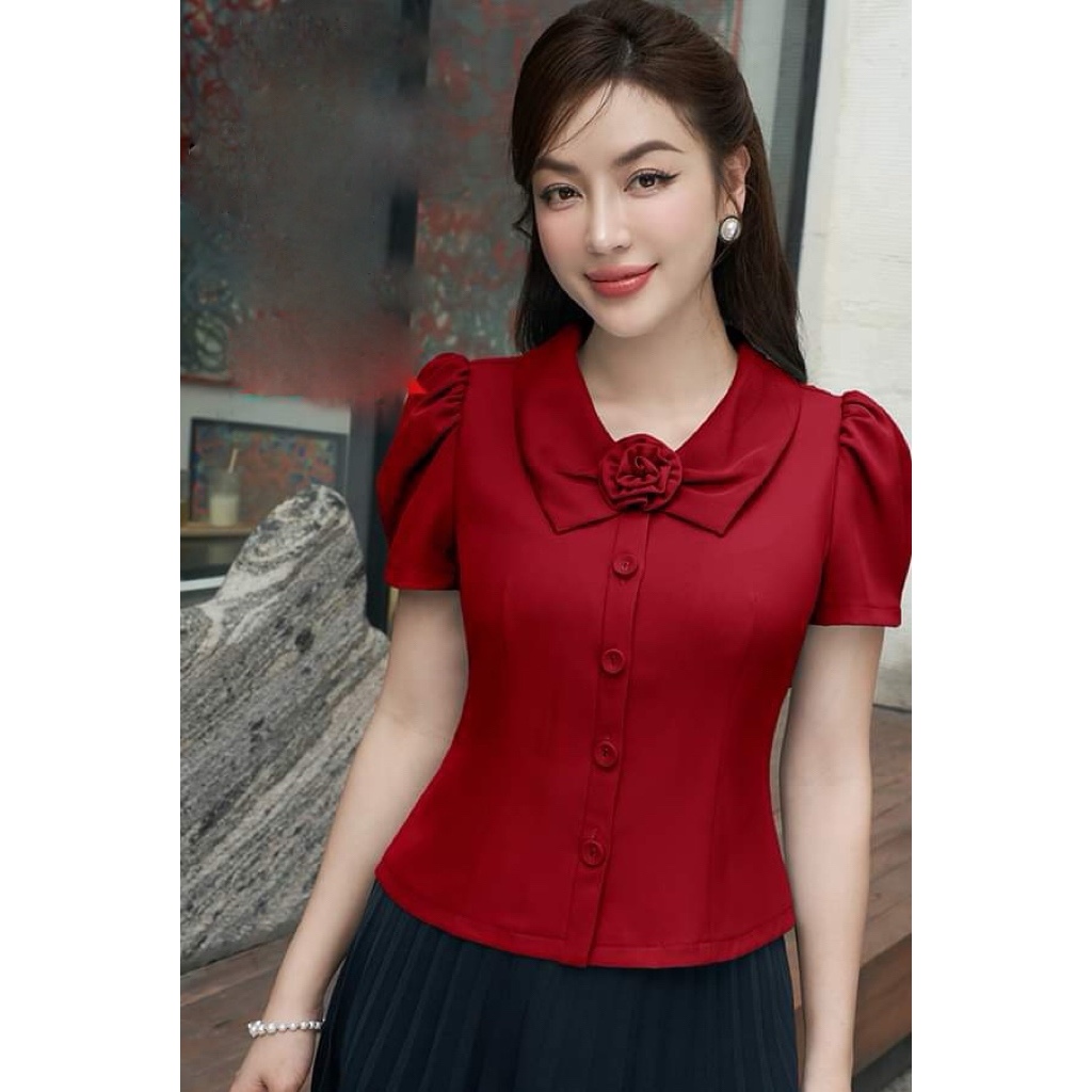 ÁO CÔNG SỞ S19 ĐÍNH NƠ TAY NGẮN PHÙ HỢP MỌI LỨA TUỔI ĐỦ SIZE