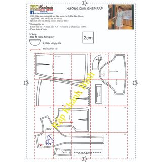Rập đầm thắt nơ trước ngực - Rập giấy 1026 (BẢN VẼ)