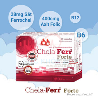 Chela-Ferr Forte 30 Viên/Hộp - Bổ Sung Sắt, Acid Folic Cho Phụ Nữ Mang Thai & Phụ Nữ Đang Cho Con Bú