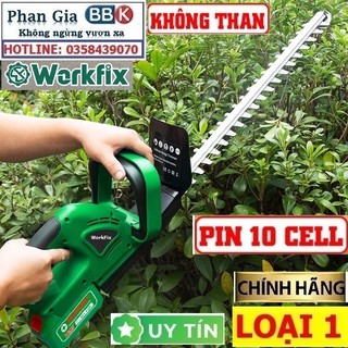 Máy cắt tỉa hàng rào cắt cây cảnh WORKFIX Chính hãng - Động cơ lõi đồng 100% - chân pin phổ thông 4cm