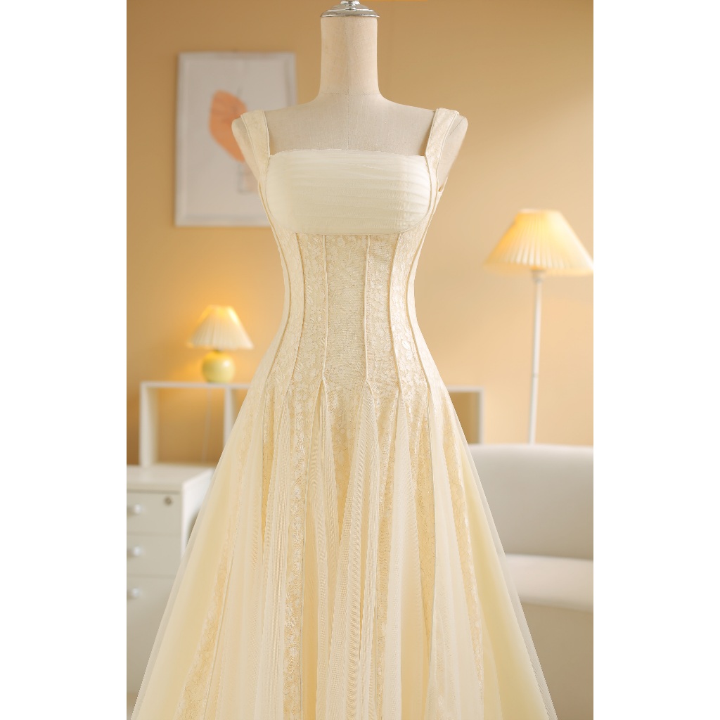 SÒ VINTAGE - ELODIE đầm maxi ren ánh phối lưới | BigBuy360 - bigbuy360.vn