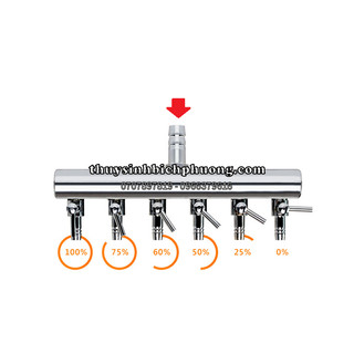 Van chia oxy inox có khóa điều tiết oxy phi 8 - van chia 2, 4, 6, 8, 10, 12