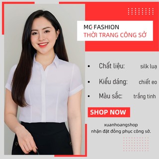 Áo Sơ Mi Trắng Nữ Công Sở Cộc Tay Mc Fashion A0068